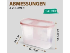 Sale Frischhaltebox Schüttdose 1,4 Liter 8er Pack Altrose Vorratsbehälter|Vorratsdosen