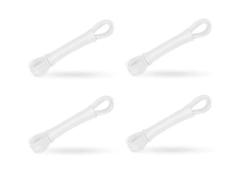 Discount Wäscheleine 20 Meter x 2,2 mm 4er Pack Weiß Wäschetrockner