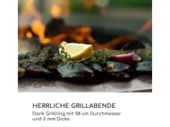 Schneidebretter<Blumfeldt Savage 2.0 Wide Feuerschale Grill Bambus-Schneidebrett Wetterschutz Braun Rost
