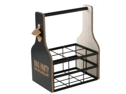 Boltze Küchenhelfer<Flaschenträger Grillhouse 2-fach Sortiert 33 cm x 18 cm x 29 cm Natur