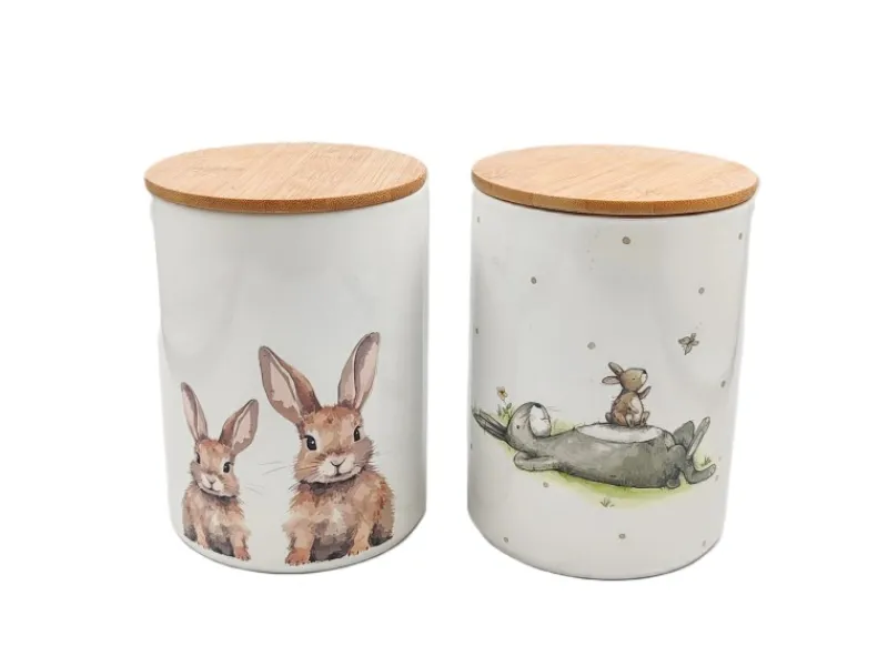 Clearance Vorratsdose Knuffi Groß 16 cm x 12 cm x 16 cm Weiß Vorratsdosen|Vorratsbehälter