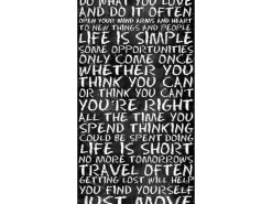 Sale Spruch Tapete aus Vinyl Selbstklebende Panel Wandtapete mit Sprüchen in Tafel Optik Vinyltapete Selbstklebend in Schwarz Weiß für Küche Küchenrückwände