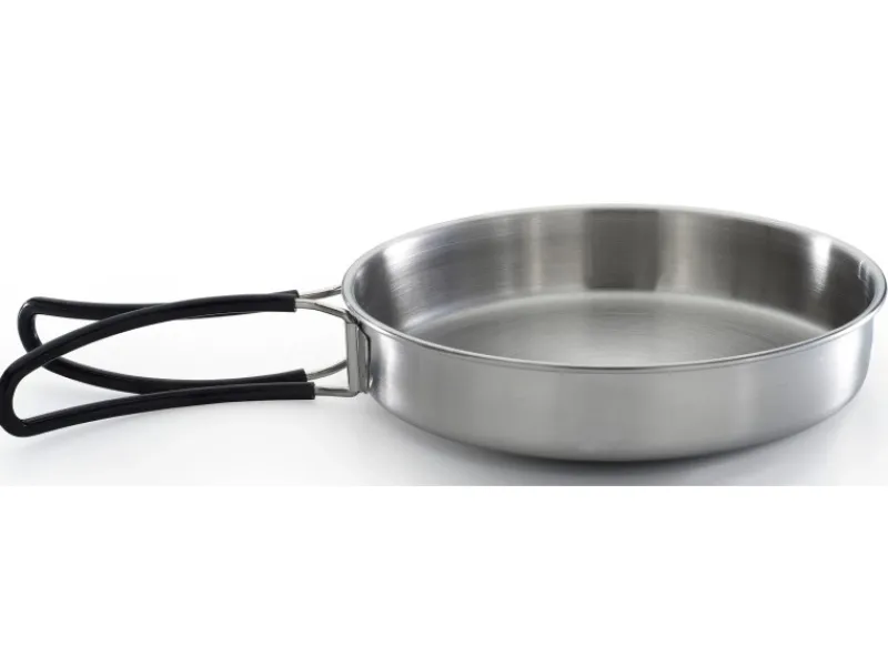New Trekking-Geschirrset 3-teilig Silber-Schwarz Pfannen