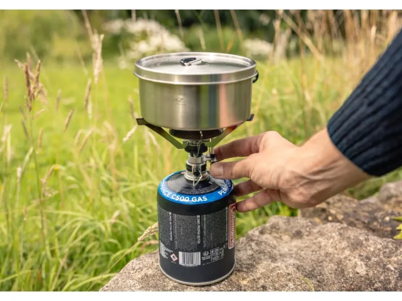New Trekking-Geschirrset 3-teilig Silber-Schwarz Pfannen