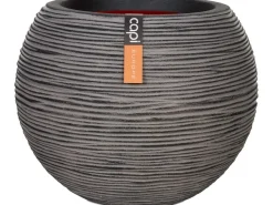 Discount Capi Pflanztopf Nature Rib Kugel niedrig Riffel Ø 40 cm x 32 cm Anthrazit