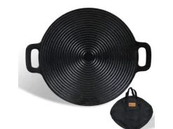 Sale CCLIFE BBQ Grillpfanne Koreanische aus Gusseisen Runde Grillplatte Durchmesser 29cm