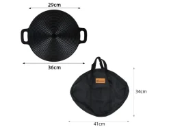 Sale CCLIFE BBQ Grillpfanne Koreanische aus Gusseisen Runde Grillplatte Durchmesser 29cm