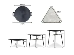 Online CCLIFE BBQ Grillpfanne Koreanische aus Gusseisen Runde Grillplatte Durchmesser 40cm