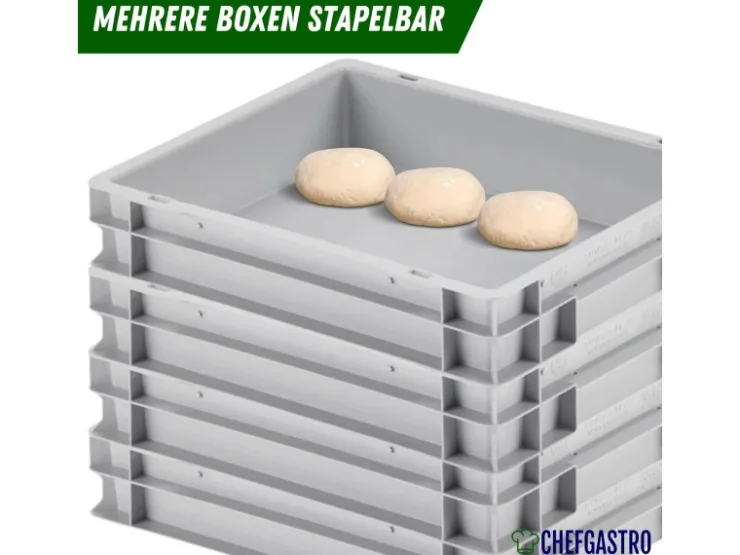 PROREGAL Vorratsbehälter<CHEFGASTRO SuperSparSet 2 x Pizzaballenbox Ohne Deckel HxBxT 7,5 x 30 x 40 cm 9 Liter Teigwanne Für Pizzateig Sstapelbare Pizzabox