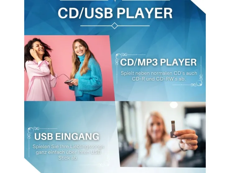 CYBERLUX Haushaltsgeräte<CL-2200 CD-Player mit Fernbedienung Tragbar Blau