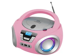 CL-910 CD-Player mit LED-Discolichter CD/MP3/USB Radio Pink Haushaltsgeräte