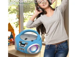 CYBERLUX Haushaltsgeräte<CL-900 CD-Player mit LED-Discolichter CD/MP3/USB Radio Blau