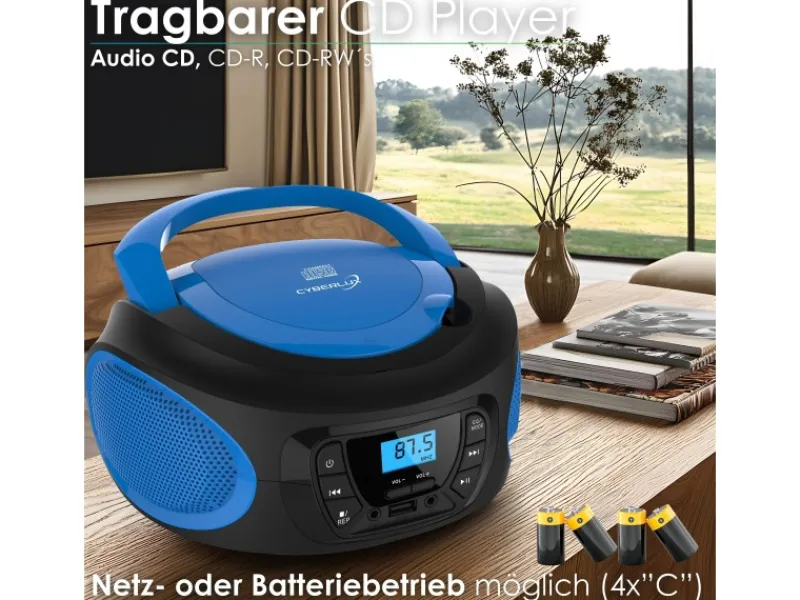 Sale CL-610 CD-Player Tragbar CD/MP3/USB Radio Blau Haushaltsgeräte