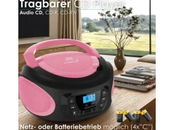 Sale CYBERLUX CL-620 CD-Player Tragbar CD/MP3/USB Radio Pink