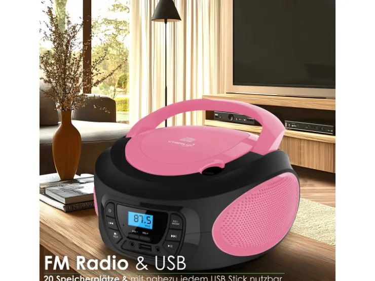 Sale CYBERLUX CL-620 CD-Player Tragbar CD/MP3/USB Radio Pink