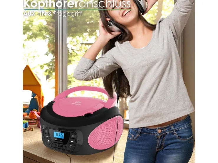 Sale CYBERLUX CL-620 CD-Player Tragbar CD/MP3/USB Radio Pink