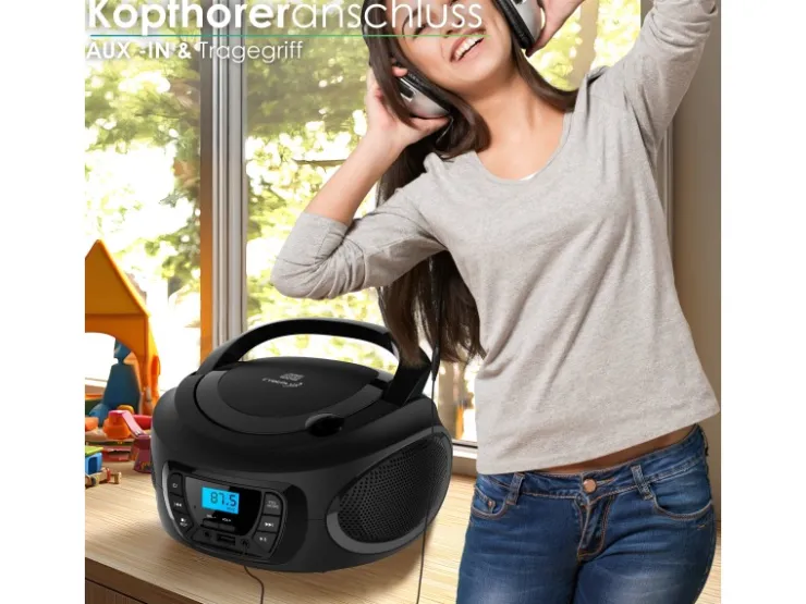 Hot CYBERLUX CL-600 CD-Player Tragbar CD/MP3/USB Radio Schwarz
