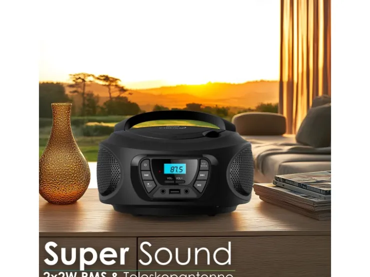 Hot CYBERLUX CL-600 CD-Player Tragbar CD/MP3/USB Radio Schwarz