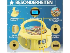 Outlet CL-950 Kinder CD-Player Tragbar CD/MP3/USB Radio Gelb Haushaltsgeräte