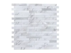 Clearance Selbstklebende Fliesen 1m² 11 Stück Stein- Marmoroptik Weiß Silber Küchenrückwände