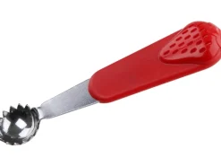 Clearance Der Erdbeer- und Tomatenstrunkentferner Rot-Silber Küchenhelfer