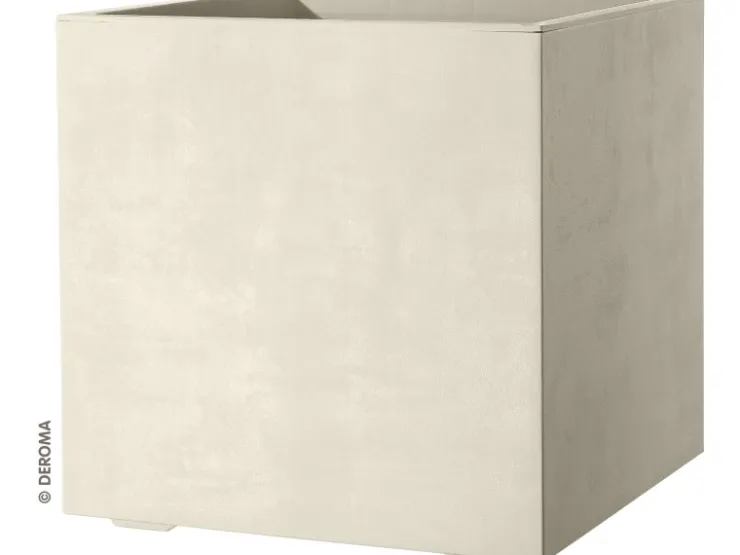 Deroma Töpfe<Pflanzkübel Cubo Millennium 39 cm x 39 cm x 39 cm Perlweiß