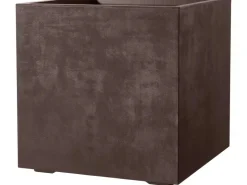 Best Deroma Pflanzkübel Millennium mit Rollen 49 cm x 49 cm x 49 cm Brown