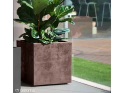 Best Deroma Pflanzkübel Millennium mit Rollen 49 cm x 49 cm x 49 cm Brown