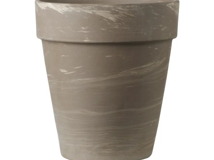 Deroma Töpfe<Pflanztopf Alto Duo Ø 22 cm x 25 cm Weiß gestreift Graphit