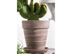Deroma Töpfe<Pflanztopf Alto Duo Ø 22 cm x 25 cm Weiß gestreift Graphit