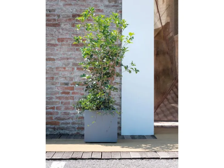 Deroma Töpfe<Pflanztopf Quadro Millenium 39 cm x 39 cm x 39 cm Aschgrau