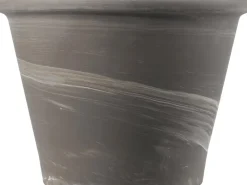 Deroma Töpfe<Pflanztopf Vasum Duo Ø 17 cm x 13 cm Weiß gestreift Graphit