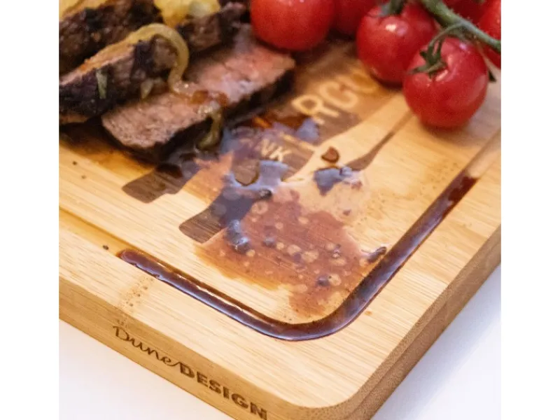 4er Set Steakteller aus Bambus 33 x 23 x 2cm Motiv Kuh Küchenhelfer|Schneidebretter