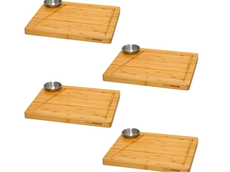Sale Raclette Teller Set mit Dipschale für 4 Personen 30 x 25 cm Küchenhelfer