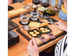 Sale Raclette Teller Set mit Dipschale für 4 Personen 30 x 25 cm Küchenhelfer