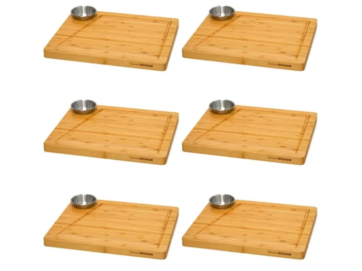 Sale DuneDesign Raclette Teller Set mit Dipschale für 6 Personen 30 x 25 cm