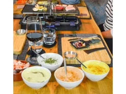 Sale DuneDesign Raclette Teller Set mit Dipschale für 6 Personen 30 x 25 cm