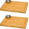 Sale Schneidebrett aus Bambus 2er Set 30 x 25 x 2 cm mit Saftrille Schneidebretter|Küchenhelfer