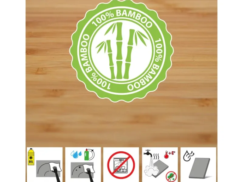 Sale Schneidebrett aus Bambus 2er Set 30 x 25 x 2 cm mit Saftrille Schneidebretter|Küchenhelfer