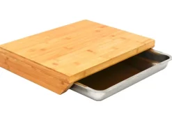 Online DuneDesign Schneidebrett 49 x 37 x 8 cm mit Edelstahl Auffangschale