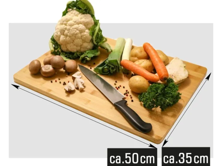Online DuneDesign XL Schneidebrett aus Bambus 50 x 35 x 2 cm Holzfarben