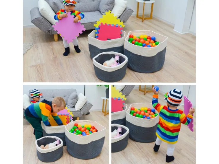 Online DuneDesign XXL Aufbewahrungskorb aus Baumwolle 60 Liter Ø 50 x 35 cm