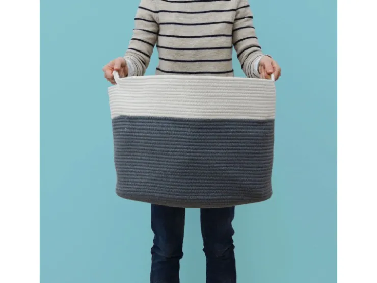 Online DuneDesign XXL Aufbewahrungskorb aus Baumwolle 60 Liter Ø 50 x 35 cm