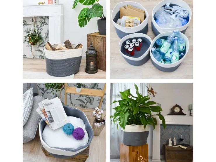 Online DuneDesign XXL Aufbewahrungskorb aus Baumwolle 60 Liter Ø 50 x 35 cm