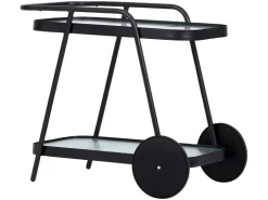 Servierwagen<ebuy24 Steam Servierwagen Schwarz und Klare Streifen