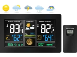 New Eco-450 Funkwetterstation mit LCD Farbdisplay Wettervorhersage Außensensor Haushaltsgeräte