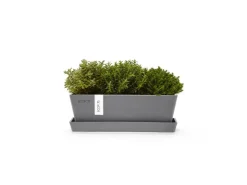 Outlet Ecopots Pflanztopf Bruges Mini 25 cm x 9 cm x 8,4 cm Grau