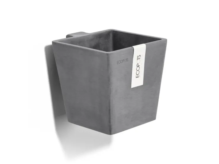 Best Ecopots Pflanztopf Manhattan Wall S 15 cm x 17,4 cm x 15 cm Grau