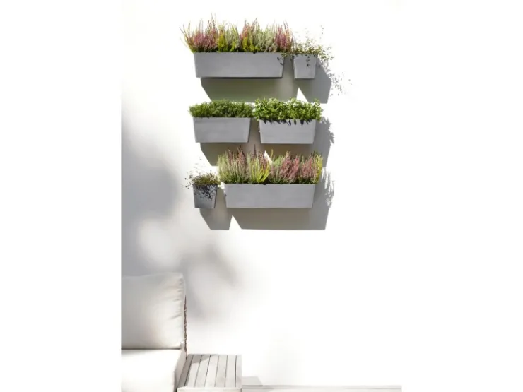 Best Ecopots Pflanztopf Manhattan Wall S 15 cm x 17,4 cm x 15 cm Grau