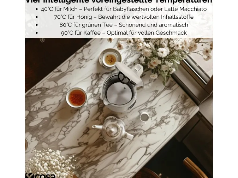 Best EO-698 Wasserkocher mit Temperatureinstellung 1,7 L Haushaltsgeräte
